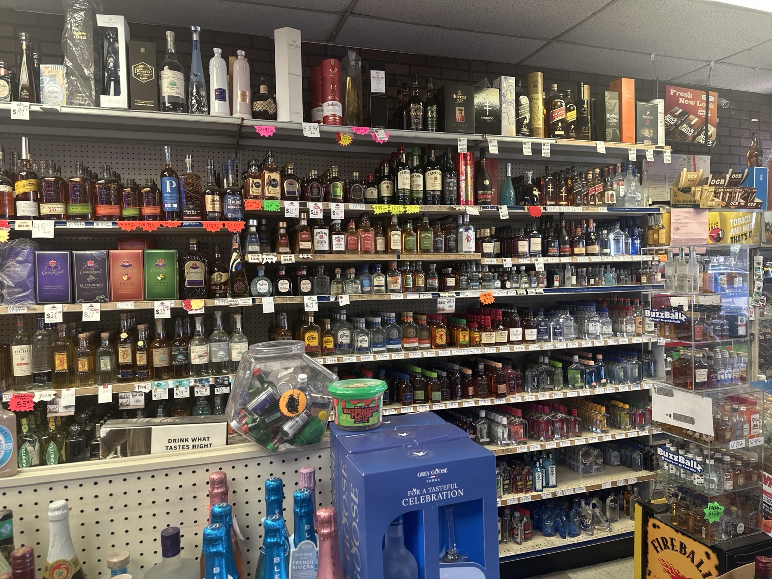 Liquor and spirits shelves inside Laguna Liquor Mart